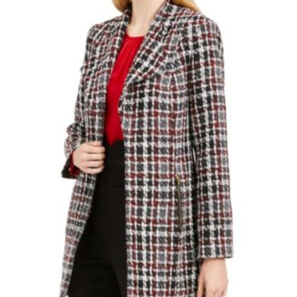 Calvin Klein Tweed Suit Jacket Open Front - Picture 5 of 8